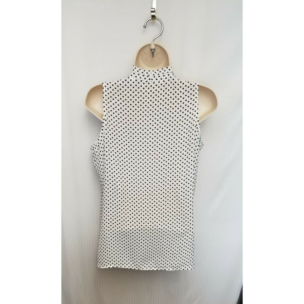 Violet & Claire Women’s White & Black Polka Dotted Sleeveless Top Size M - Picture 5 of 8